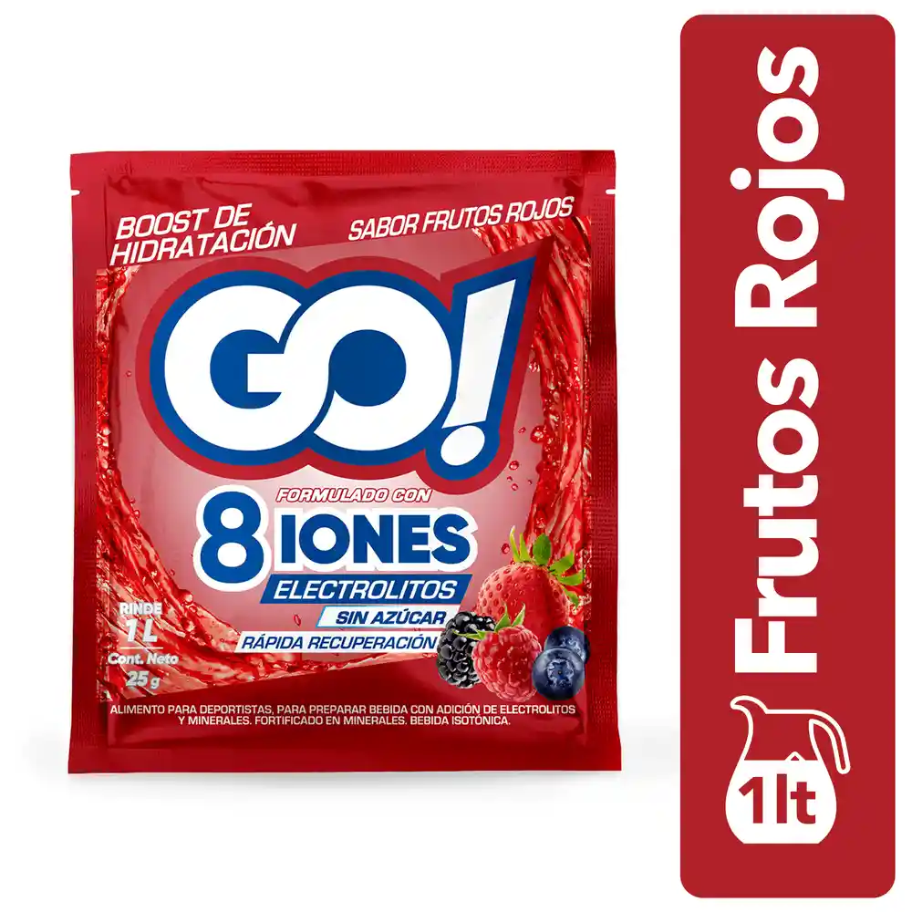 Go! Jugo en Polvo 8 Iones Frutos Rojos