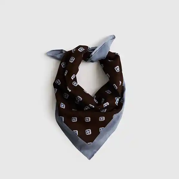Bandana Con Diseño De Cuadrados Café