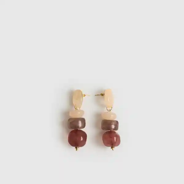 Aros Colgantes Piedras De Resina Blanco