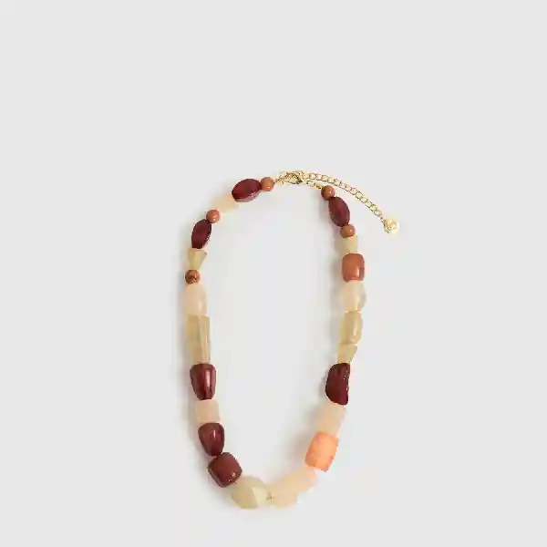 Collar Piedras Resina Beige