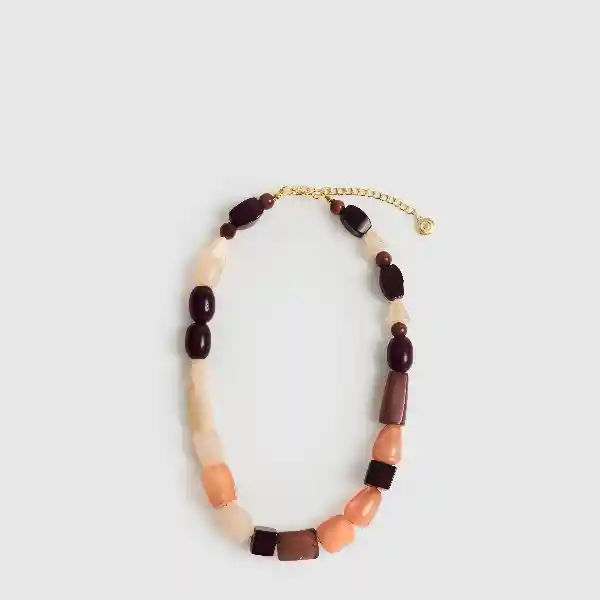 Collar Piedras Resina Morado