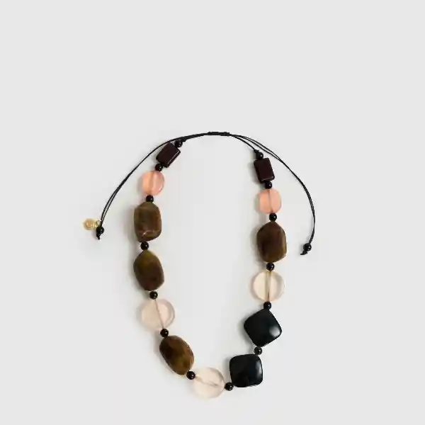 Collar Piedras Ajustable Negro