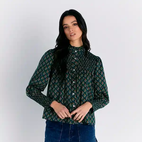 Blusa Blusa Panal Estampada M Verde