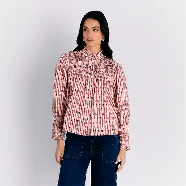 Blusa Blusa Panal Estampada M Rosado