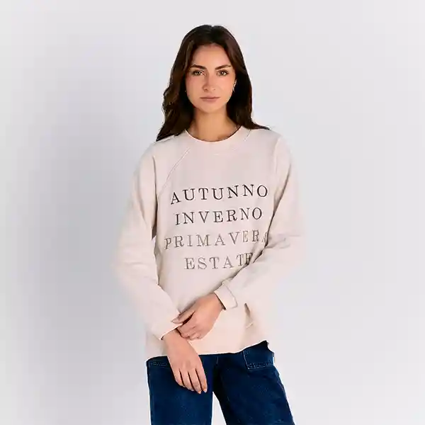 Polerón Bordado Boho S Beige