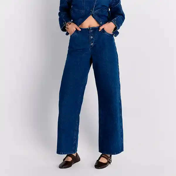 Pantalón Sin Pretina Denim 36 Azul