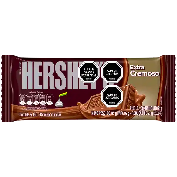 Hershey's Barra Chocolate Extra Cremoso
