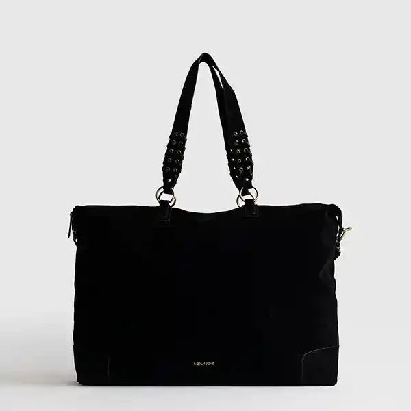 Bolso De Viaje Fake Suede Negro