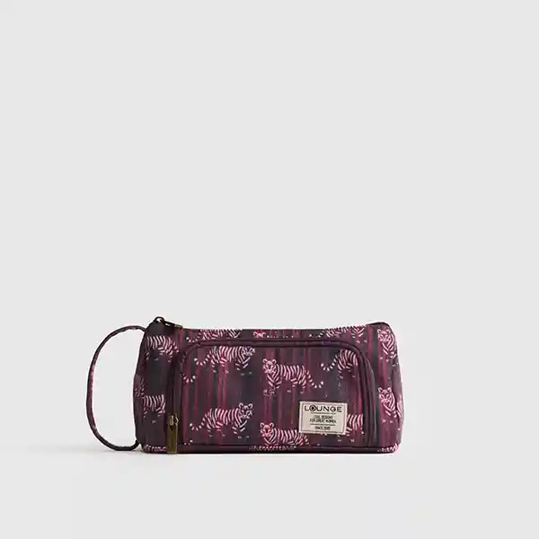 Estuche Canvas Doble Compartimiento Rosado