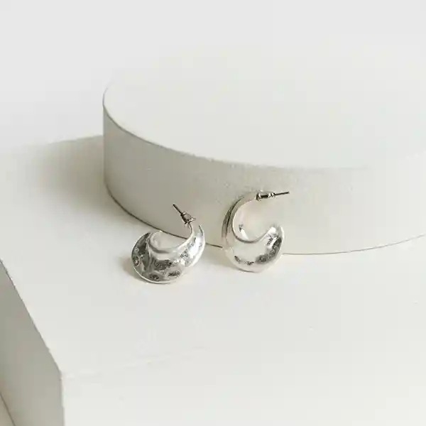 Aros Machacados Plateado