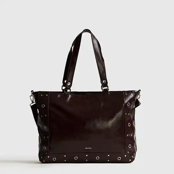 Bolso Notebook Charol Eyelets Burdeo