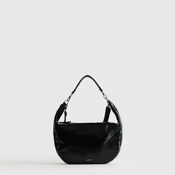 Cartera Bandolera Charol Eyelets Negro