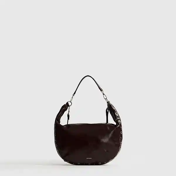 Cartera Bandolera Charol Eyelets Burdeo