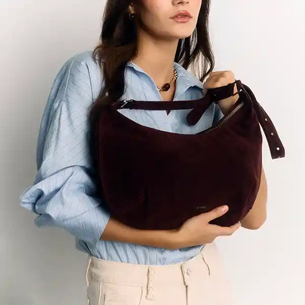 Cartera Bandolera Fake Suede Boheme Burdeo