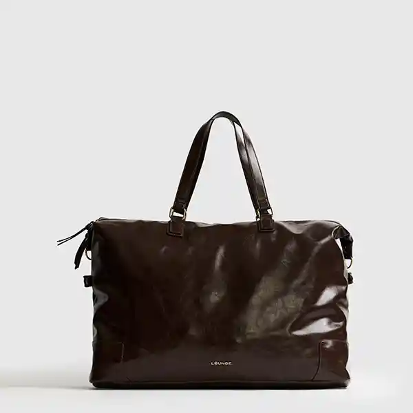 Bolso De Viaje Acharolado Café