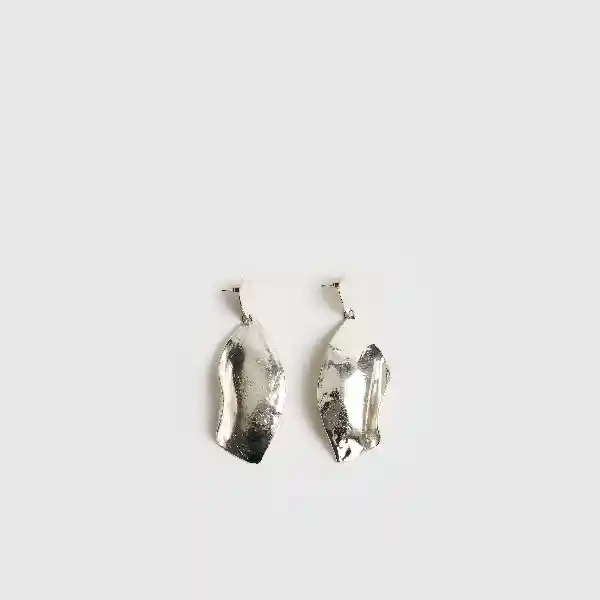 Aros Hoja Colgante Plateado