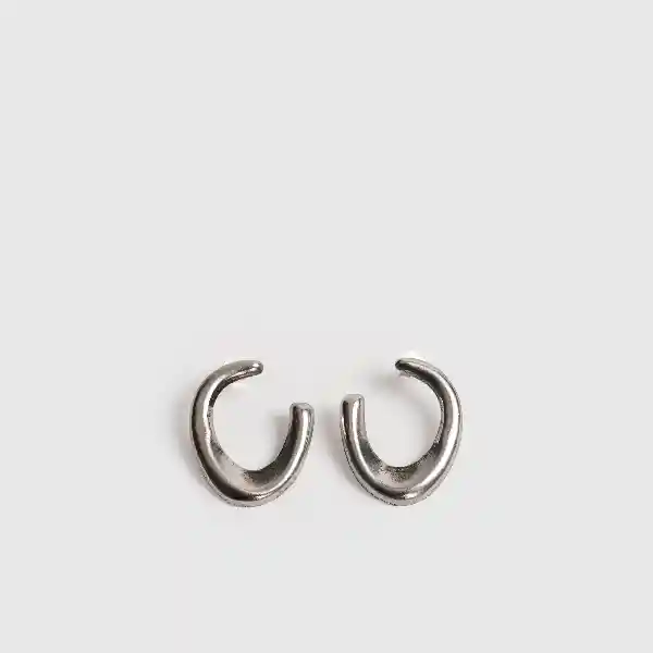 Aros Boho Medialuna Plateado