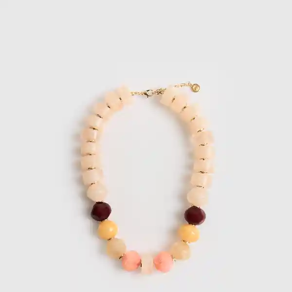 Collar Resina Piedras Irregulares Beige