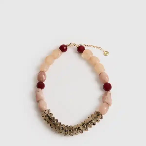Collar Piedras Mixtas Beige