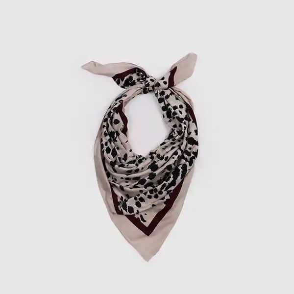 Pañuelo Cuadrado Animal Print Burdeo