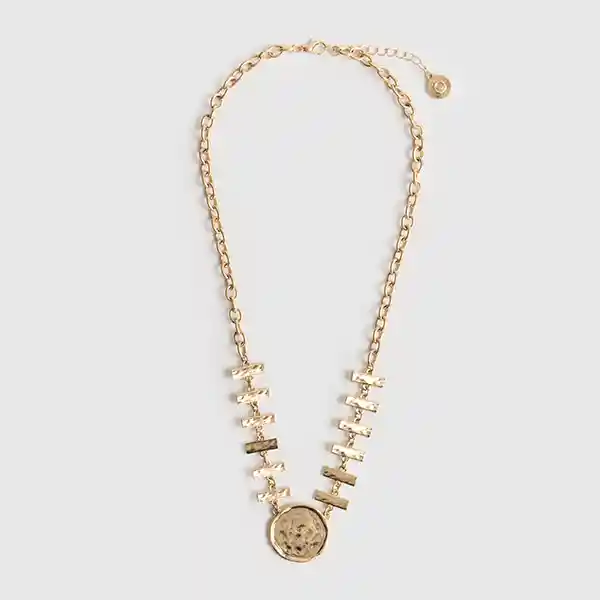 Collar Cadena Charm Moneda Dorado