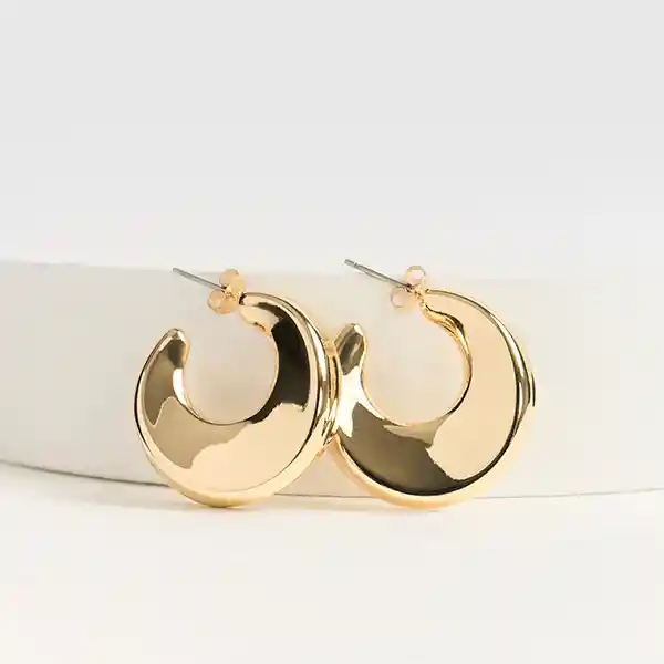 Aros Argollas Acero Inoxidable Dorado