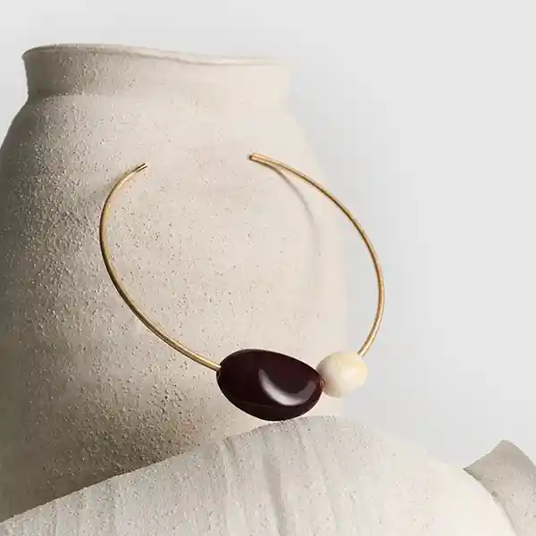 Collar Choker Piedras Dorado