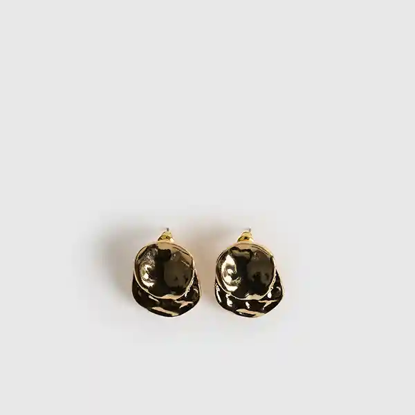 Aros Boho Machacados Irregular Dorado