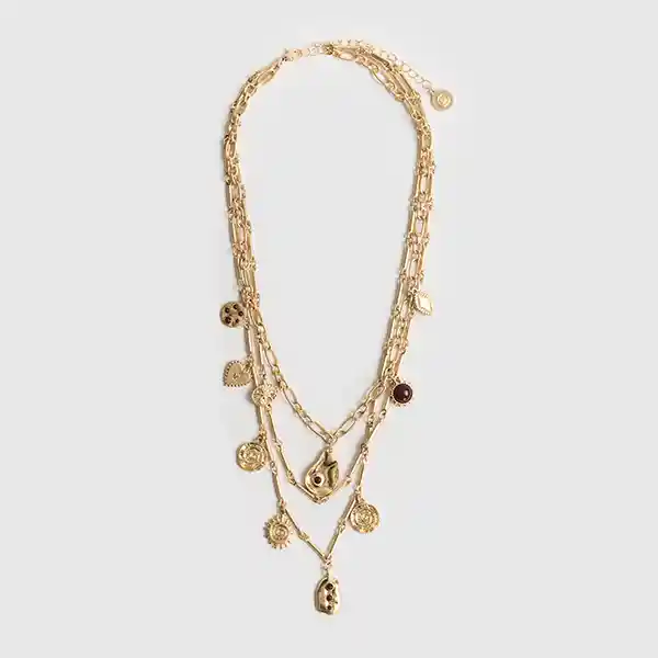 Collar Triple Cadena Dorado