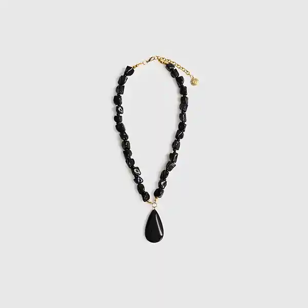 Collar Piedras Irregulares Negro