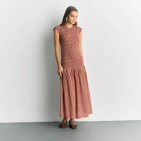 Vestido Paradiso Largo Panal M Rosado