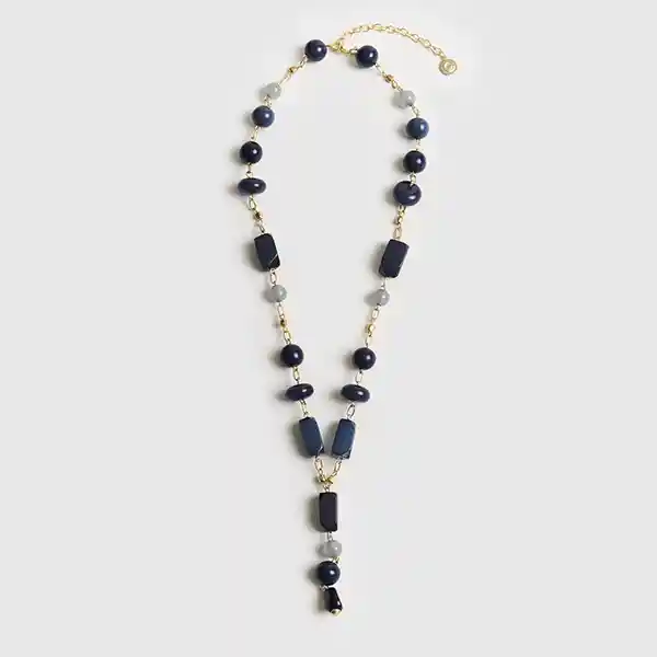 Collar Colgante Piedras Azul
