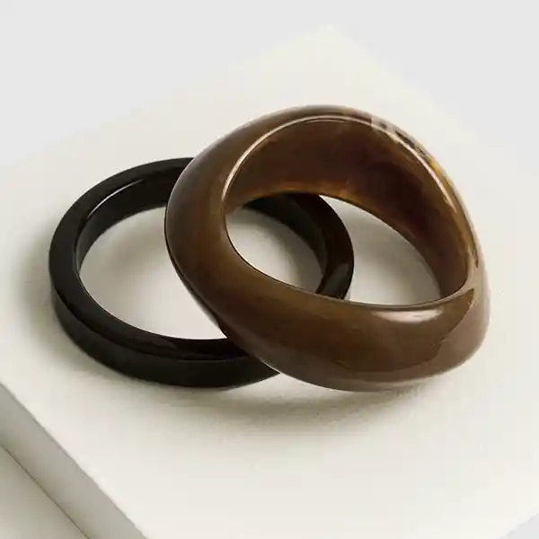Set Pulseras Resina Uniforme Café