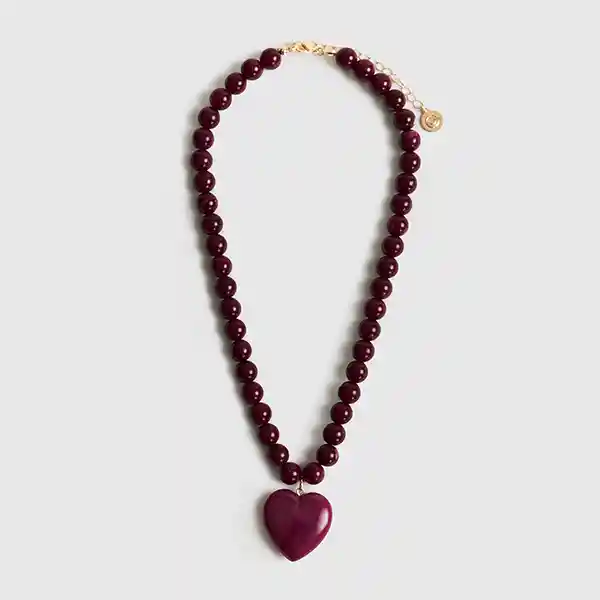 Collar Resina Corazón Morado