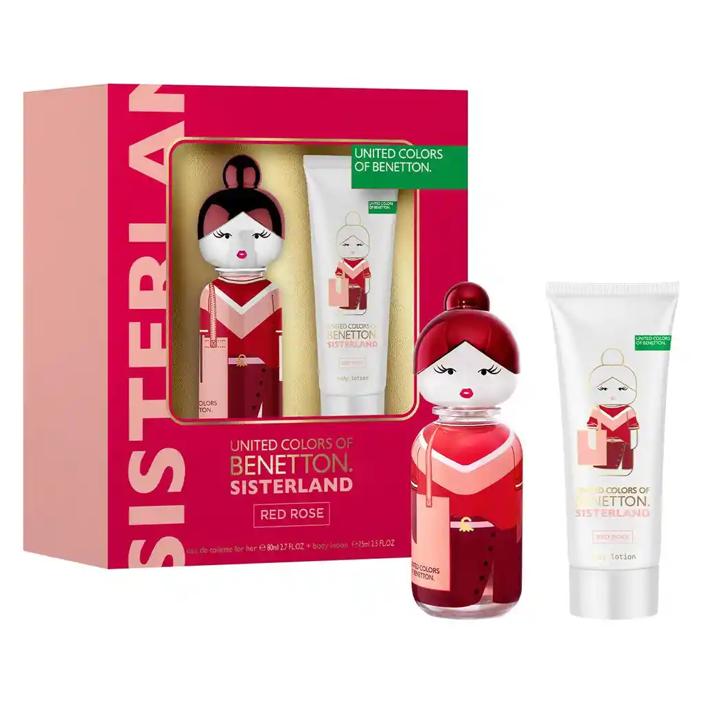 Estuche Benetton Edt Sisterland Red Rose X 80 Ml + Desodorante X 150 Ml