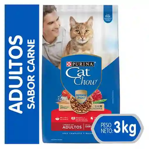 Cat Chow Alimento para Gatos Adultos Defense Plus Sabor a Carne