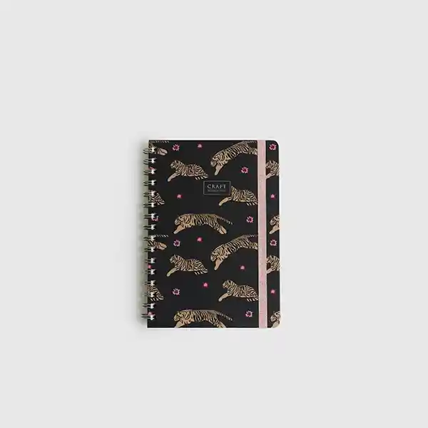 Cuaderno Tigres Cuadrados Negro