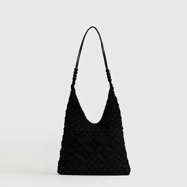 Cartera De Hombro Tejida Paradiso Negro