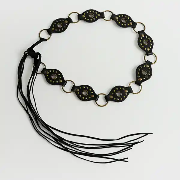 Cinturón Boho Mix Tachas S/m Negro