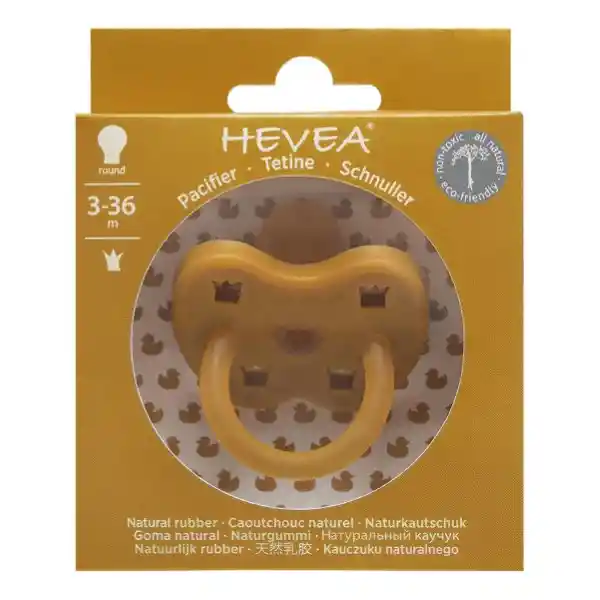 Hevea Chupete Redondo Turmeric Mostaza 3-36 Meses HV-21