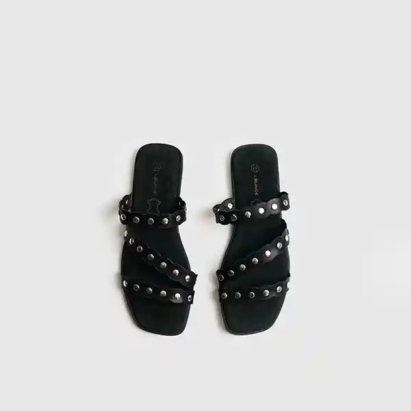 Sandalias Paradiso Negro Detalle Tachas 39 Negro