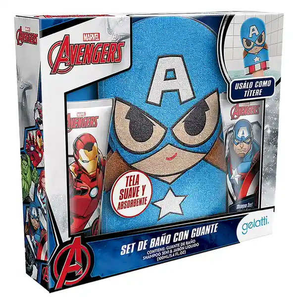 Gelatti Kids Kit Baño Capitan América Avengers