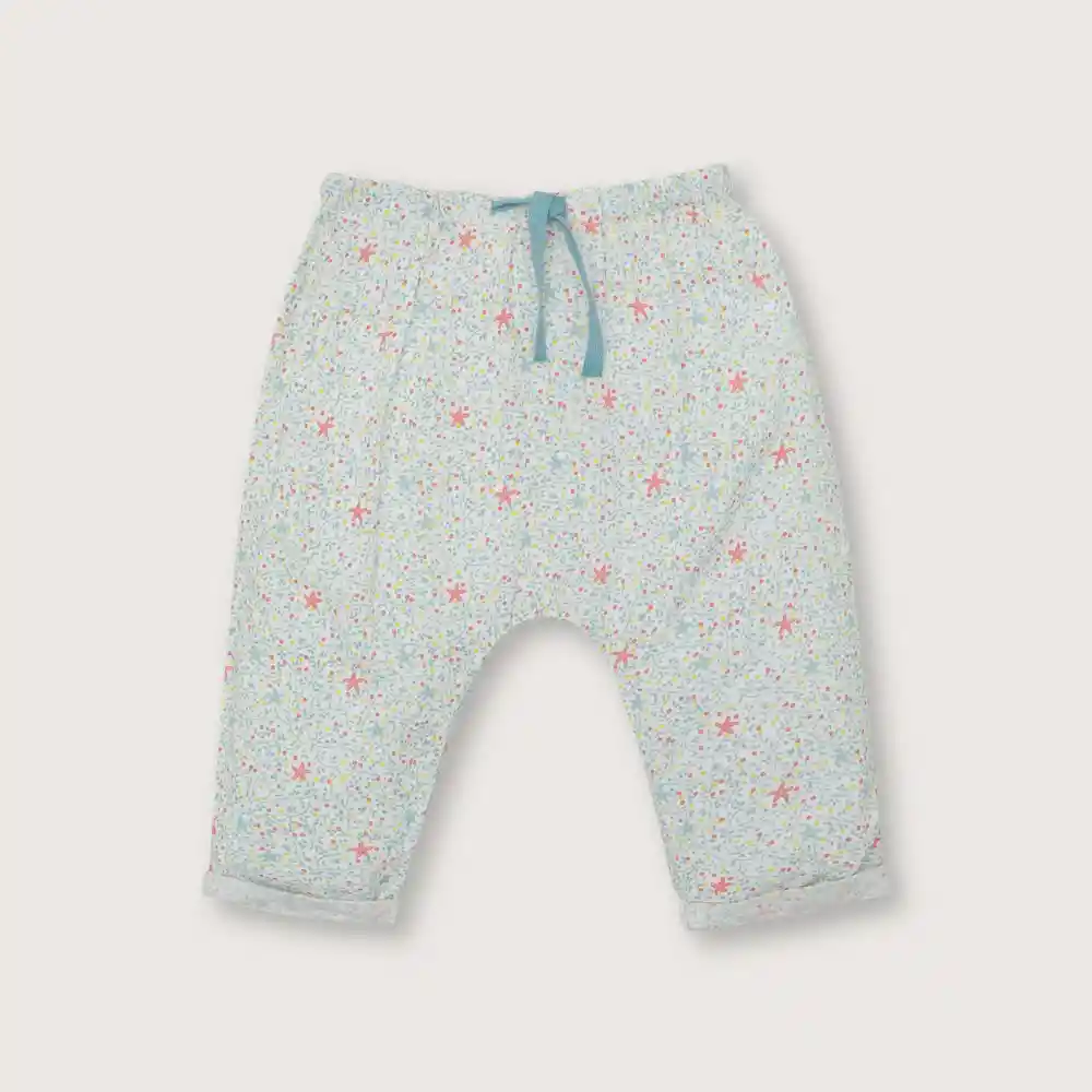 Pantalón De Bebé Niño Sin Corte Algas Blanco Talla 6 M