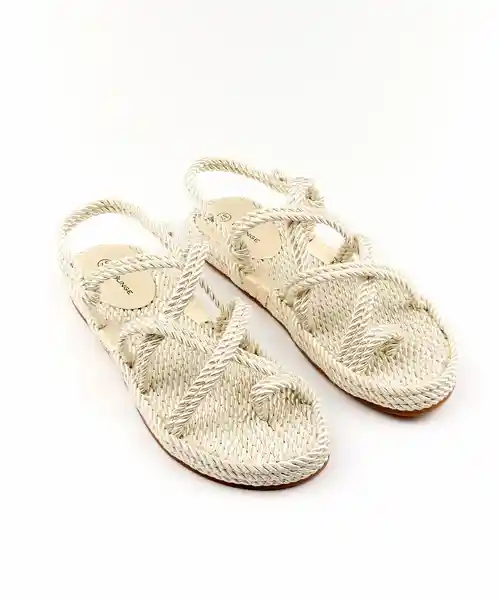 Lounge Sandalias Paradiso Cuerdas Crema 38