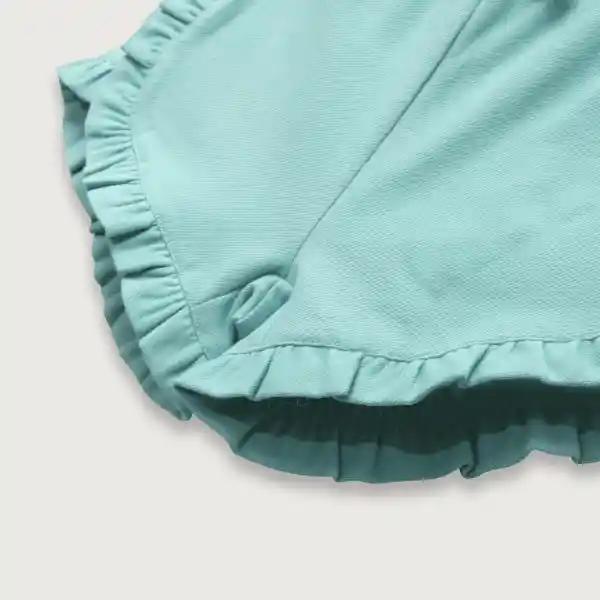 Short Gabardina Vuelos Niña Aqua Talla 9M Opaline