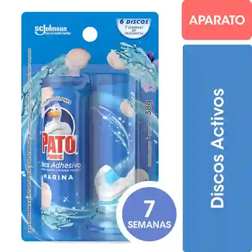 Discos Adhesivos para Inodoro Pato Marina Aplicador + Repuesto 38gr