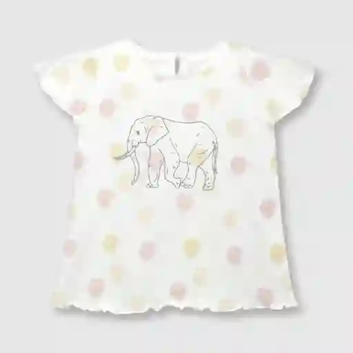 Polera Elefante de Bebé Niña Blanco Talla 12/18M Colloky