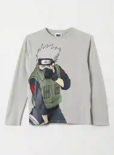 Naruto Polera Manga Larga 314010750 no V25 Gris Talla 14