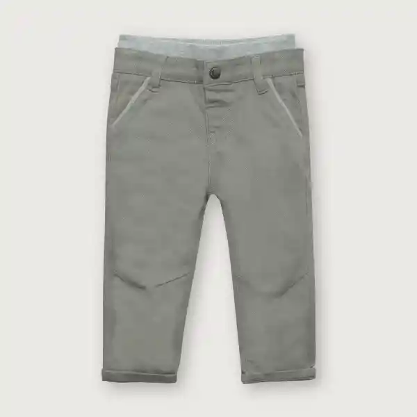 Pantalón Con Rib Niño Gris Talla 12M Opaline