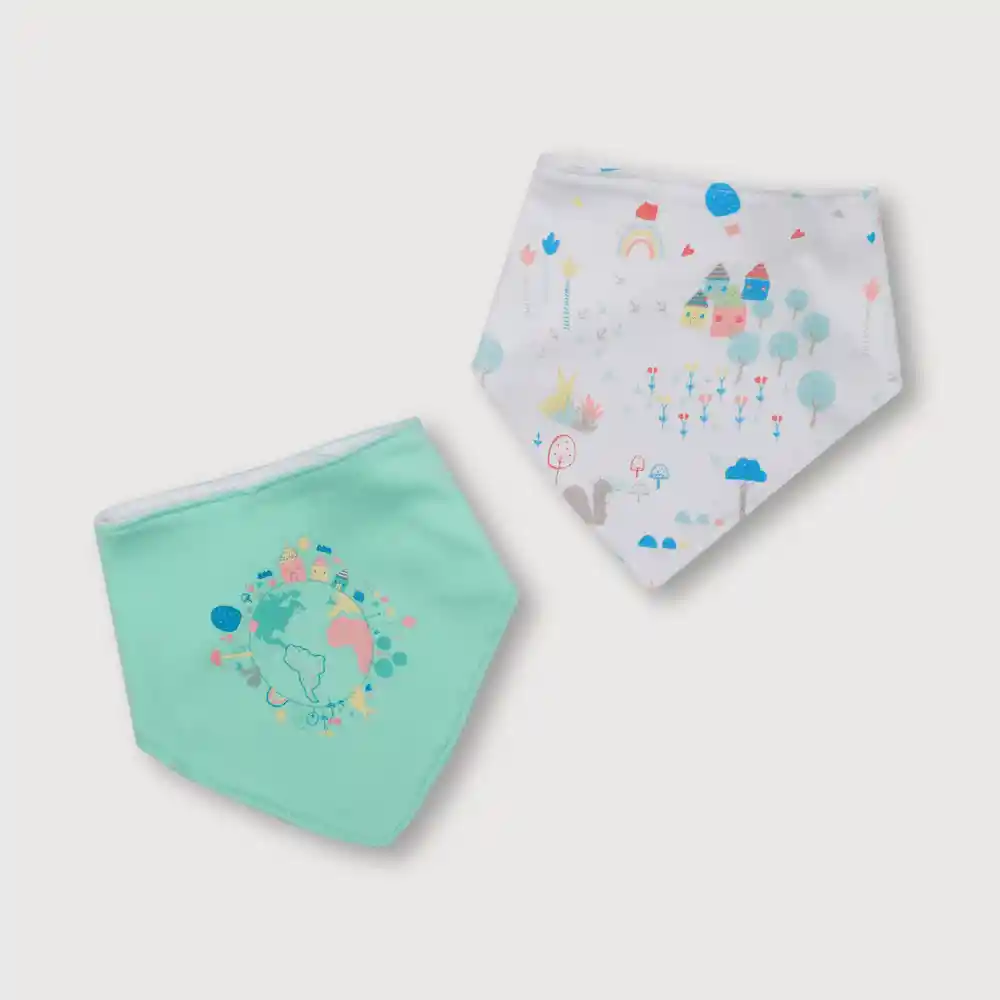 Pack Babero Bandana Mi Casa De Bebé Niña Blanco